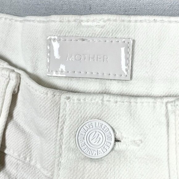 MOTHER The Tripper Ankle Fray Jeans in White Unfairest of Them All Size 24 Flare - Picture 6 of 16